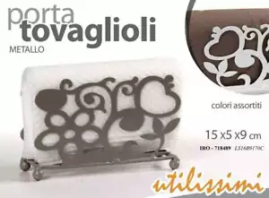 PORTATOVAGLIOLI DA TAVOLA METALLO CASA PIZZERIA RISTORANTE PUB BAR BIANCO BEIGE - Foto 1 di 5