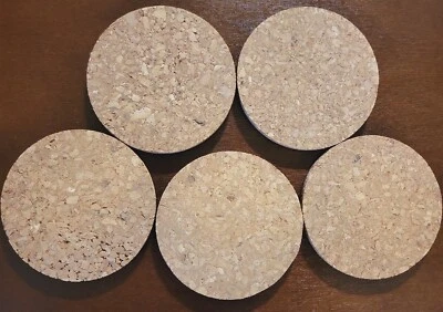 Juego de 5 - 4" ALFOMBRA DE CORCHO MACETA PLATILLO BEBIDA BEBIDAS POSAVASOS Mesa Bar Foto 1 de 3