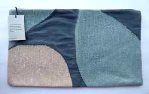 NWT West Elm Rounded Shapes Crewel Lumbar Pillow Cover Aegean 21" x 12" - Picture 1 of 5