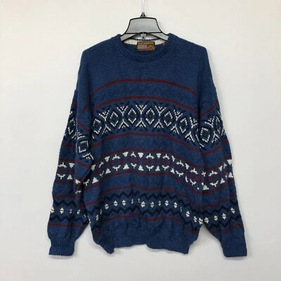 Vintage Authentic Issue Men Grandpa Fisherman Sweater Knit Size Large M061 -19 Foto 1 de 4