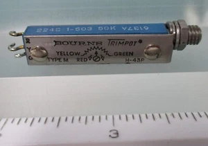 Bourns 50KΩ Type-M 1W Wirewound 22-Turn Trimpot Potentiometer Model 224S-1-503M - Picture 1 of 3