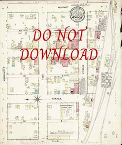 COPY 1883 Map town of Avoca Iowa highly Detailed 16" X 20" - Picture 1 of 1