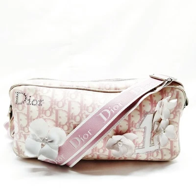 NO TARIFF Christian Dior Shoulder Bag Pink Canvas 3293142 - Image 1 of 4
