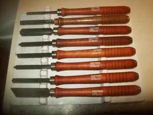 8 cinceles de torneado Craftsman 7 de acero de alta velocidad y 1 madera de carburo de 14-15" de largo EE. UU. - Imagen 1 de 8