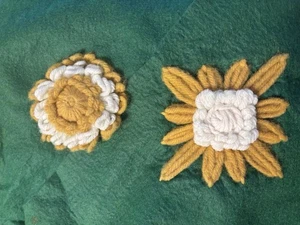 "Falda de árbol de Navidad de ganchillo de hilo de fieltro hecha a mano vintage grande 62"" verde" - Imagen 1 de 15