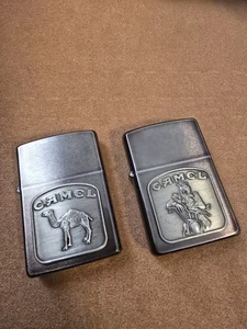 Lot of 2 Vintage Camel Promo Zippos 1992 XIII Raised Emblem Set  - Picture 1 of 9