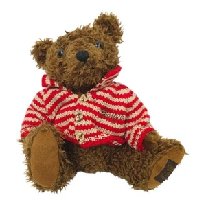 Giorgio Beverly Hills 1996 Collectors Bear Plush Toy Crochet Red Striped Sweater - Picture 1 of 12