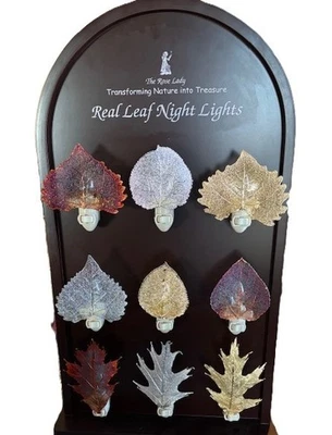 The Rose Lady Pretty Real Leaf Night Lights, Choice of 3 Designs/Colors