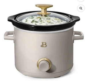 BEAUTIFUL Slow Cooker Porcini Taupe NEW 2 Quart Mini Small Pot Drew Barrymore 2Q - Picture 1 of 20