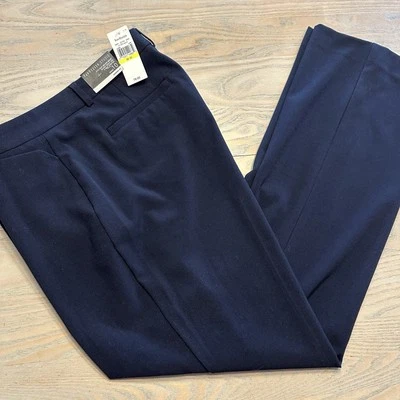 NEW Van Heusen Studio Modern Fit Navy Blue Dress Pants Women's 10 Flat Front $78 - Image 1 of 4