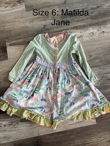 Matilda Jane Above the Clouds Dress The Adventure Begins Colorful Youth Girls 6 - Picture 1 of 1