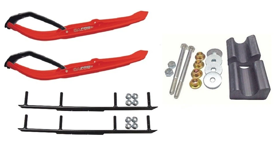 C&A Pro Red MTX Snowmobile Skis w/ 6" Round Bars Complete Kit Yamaha Phazer/FX Foto 1 de 4