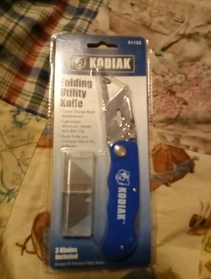 Faca utilitária dobrável Kodiak resistente cortador flip ~ troca rápida ~ clipe de cinto - Imagem 1 de 4