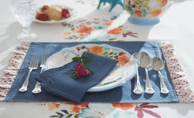 NWT Pioneer Woman Denim Blue Napkins 4 PACK Dinner Supper Lunch All Occasions - Image 1 of 4