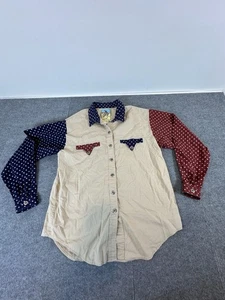 Vintage Panhandle Slim Button Down Hemd Medium Patriotisch Cowboy Western USA FLAGGE - Bild 1 von 9