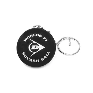 Dunlop Squash Ball Keychain Keyring Holder Bag Accessory Black NWT 1pc - Picture 1 of 3