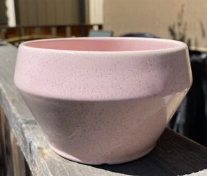 Vintage Bauer Pottery Pink Speckled Bowl Pot Vase MCM Los Angeles California - Picture 1 of 12