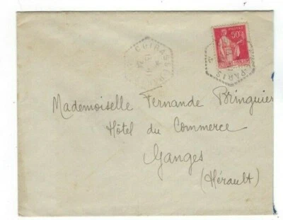 Crucero París 1934, Francia envío al Ganges 50c rama de paz y olivo Foto 1 de 2