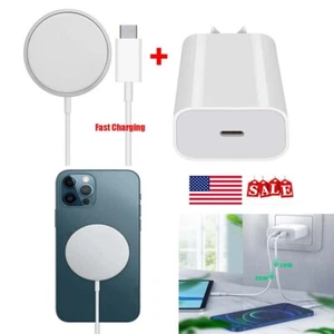 15W Magnetic Wireless Charger 20W 40W PD Fast Charger For iPhone 14 15 Pro Max - Picture 1 of 16