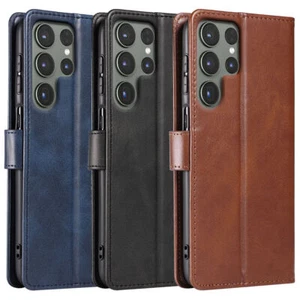 Custodia portafoglio flip pelle lusso per Samsung Galaxy S23 Ultra S23 5G - Foto 1 di 39