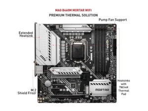 MSI MAG B460M MORTAR WIFI LGA1200 B460 DDR4 HDMI Micro ATX Motherboar Tested - Picture 1 of 6