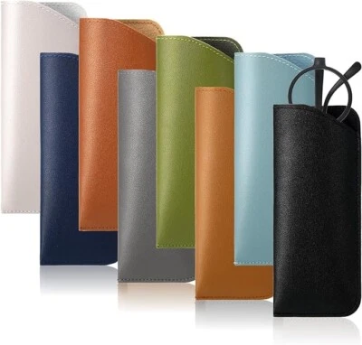 Paquete de 8 Estuche para Gafas Suaves, Estuche para Gafas de Sol de Cuero, Gafas Portátiles  Foto 1 de 4