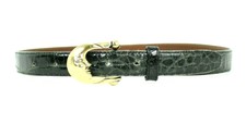 BARRY KIESELSTEIN-CORD Black Alligator Skin Gold Moon Buckle Belt 1 S