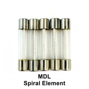 5 Pack of Buss MDL-4/10, 0.400A 250V Time Delay (Slow Blow) Glass Body Fuses - Picture 1 of 1