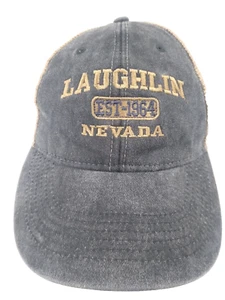 LAUGHLIN Nevada HAT BallCap Gray Beige Mesh Snapback 100% Cotton Colorado River - Picture 1 of 10