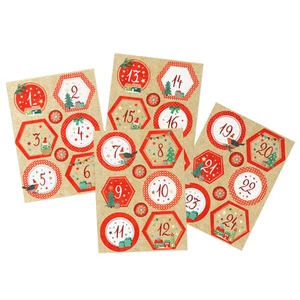 Adventskalender Aufkleber 'Winterwald' - Weihnachtssticker goldene Prägung - Bild 1 von 1