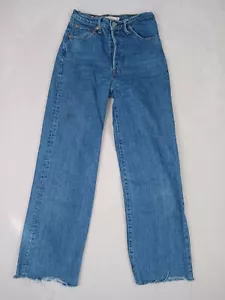 Jeans rectos Levi's Premium Ribcage para mujer 26 (24x27) tiro alto azul denim - Imagen 1 de 11
