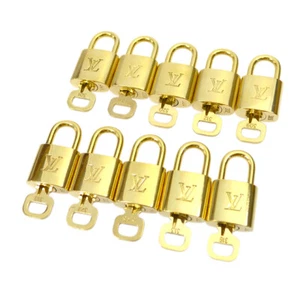 LOUIS VUITTON Padlock & Key Bag Accessories Charm 10 Piece Set Gold 37813 - Picture 1 of 1