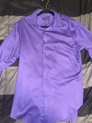 Camisa de vestir ajustada Geoffrey Beene púrpura 16,5 34/35 Foto 1 de 2