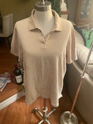 Top de mujer blanco ciervo beige con lunares blancos manga corta - XL. s/slv Foto 1 de 4