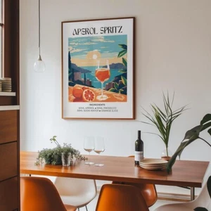 Aperol Spritz Cocktail Wall Art Retro Matisse Print for Home Bar Poster No Frame - Picture 1 of 9