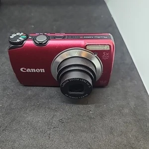 Canon PowerShot A3300 IS 16.0MP Digital Camera- Red TESTED- Missing Battery Door - Picture 1 of 4