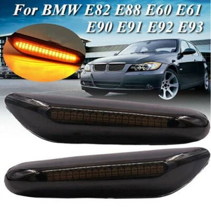 2X Luz de señal de giro con marcador lateral dinámico LED para BMW E90 E91 E92 E93 E46 E60 E82 - Imagen 1 de 7