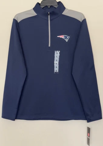 NEW - New England Patriots Quarter Zip Jacket Men’s Size Large Blue Color 1/4 Zp Cover