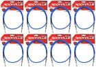 8 Rockville Rcgt3.0Bl 3'  1/4" Ts To 1/4'' Ts Guitar/Instrument Cable