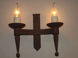 Wrought Iron British Hand Forged Double Wall Light