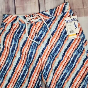 Trunks Surf & Swim Co. Mens Small Diagnoal Tie Dye Swim Trunks Quick Dry NWT - Picture 1 of 10