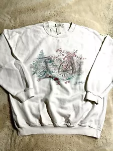 Vintage 90s Northern Reflections Sweater Woman’s Size L Made In USA White - Bild 1 von 7