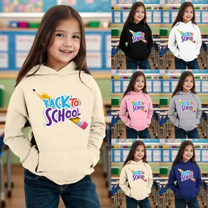 Kids Boys Girls Autumn WInter School Season Letter Printed Long Sleeve Hoodie - Picture 1 of 33