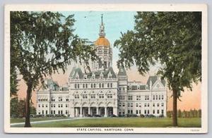 State Capital Hartford Connecticut White Border Postcard - Picture 1 of 2
