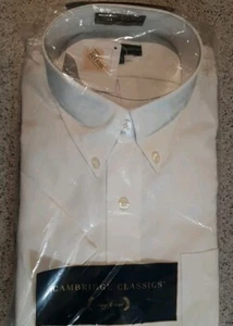 New Cambridge Classics Easy Care Oxford Short Sleeve Dress Shirt 16.5 - Picture 1 of 4