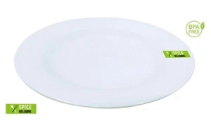 72 X SMALL GLOSSY WHITE MELAMINE ROUND PLATES PLATE PARTY FUNCTION EVENT FD - Picture 1 of 4