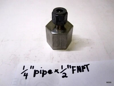 Parker 1/4" Tube O.D x 1/2" FNPT 316SS Female Connector CPI 4-8 GBZ-SS - Image 1 of 3