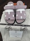 Brand New Pink Hermes Chypre Sandals 37