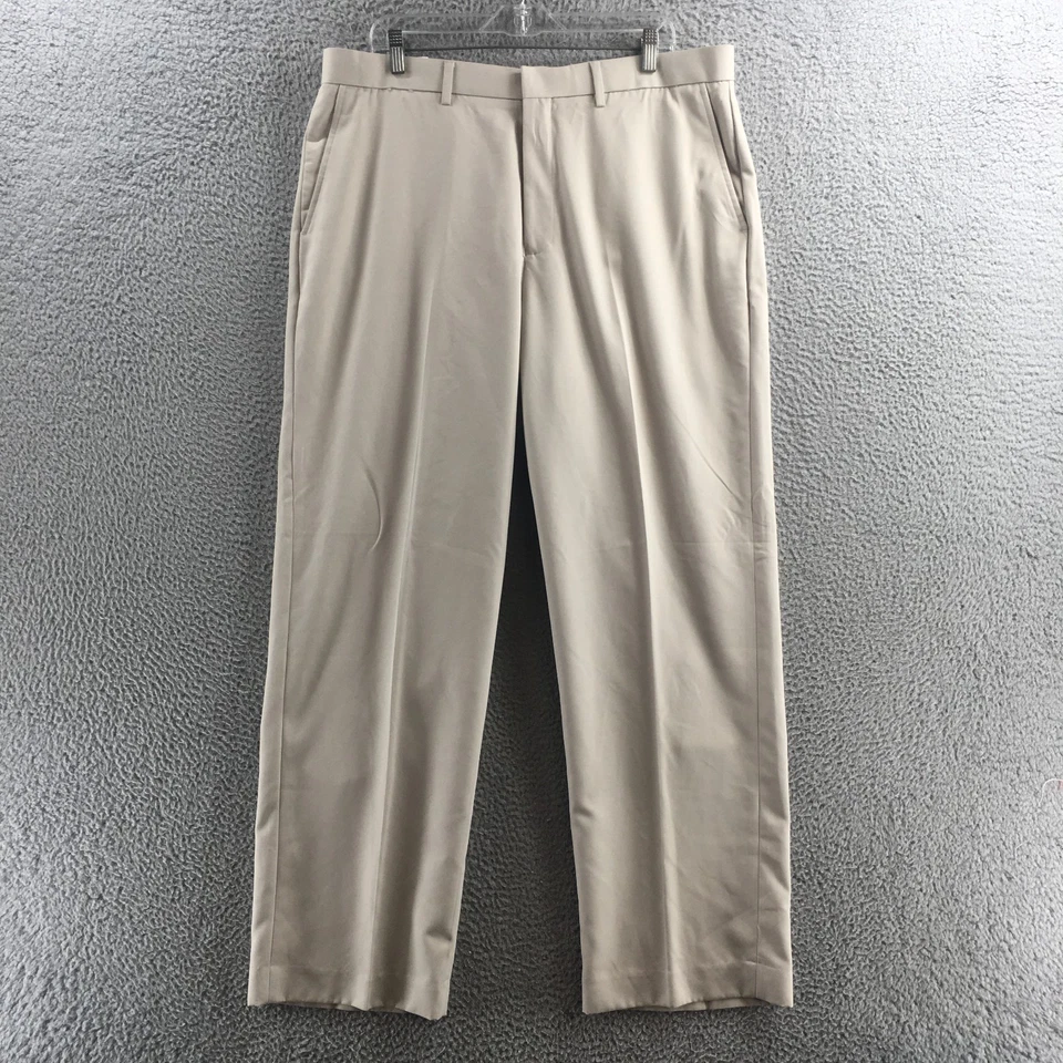 Kenneth Cole 裤礼服裤子女式 38/32 米色高腰平前拉链新品 — 第 1/4 张图片