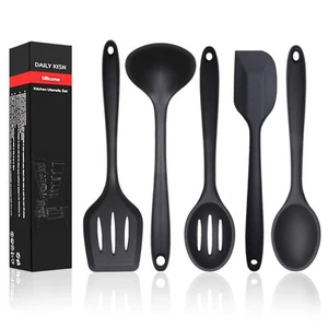 Silicone Kitchen Utensils Set 5 PCS Heat Resistant Non Stick Cooking Tools Silic - Picture 1 of 7